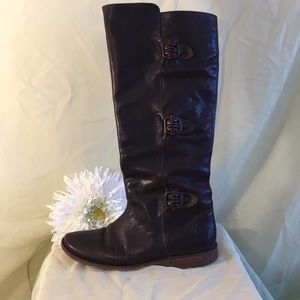 Frye Paige dark brown leather boots size 6B